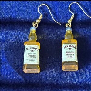 Jack Daniel's Tennessee Honey Bottle Earrings - Yellow/Gold